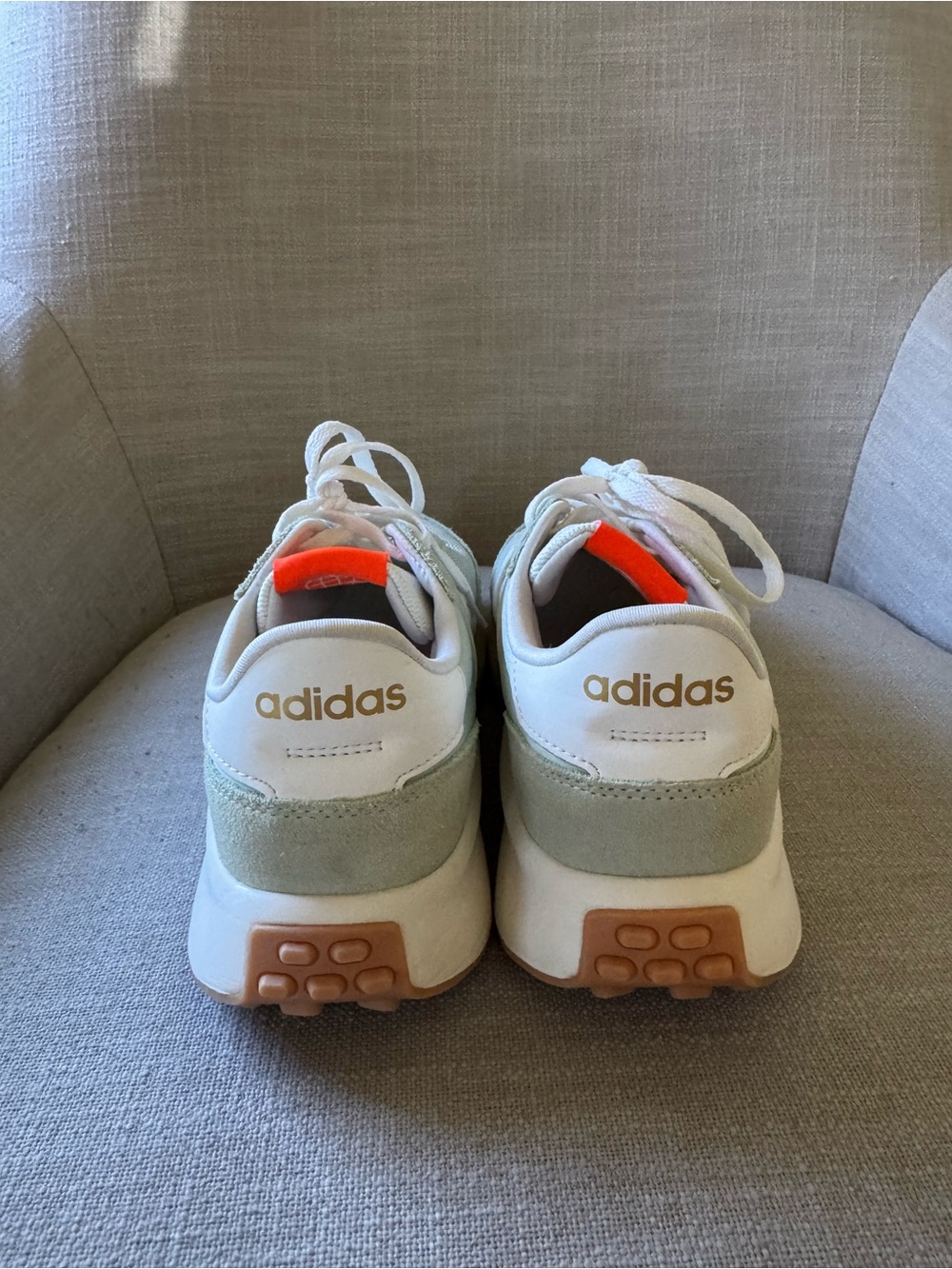 adidas Mint Green & White Suede-Trim Casual Sneakers - Picture 2 of 5